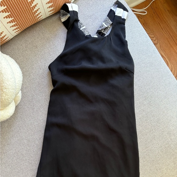 Lulu's Black Multi Stripe Tie Back Dress - Picture 2 of 3